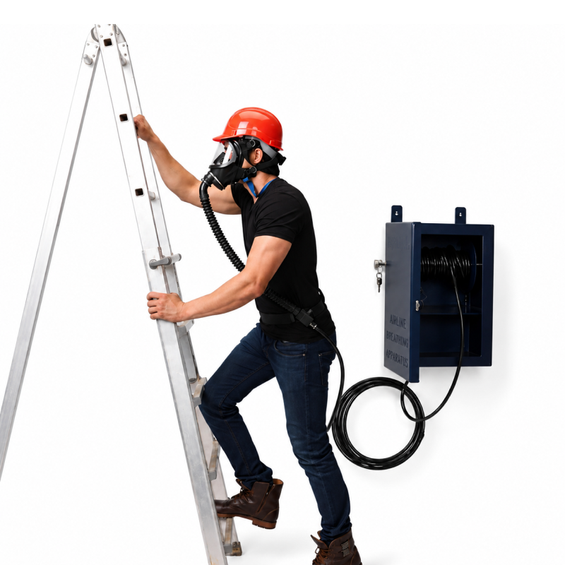 Supplied Air Hose Apparatus with FRP Wall Mounted Cabinet